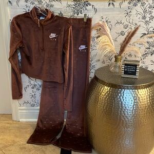 NWT Nike Tight Rise Mid Rise velour track suit